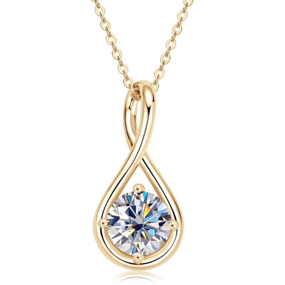 14k Infinity Knot Diamond Pendant